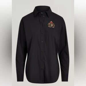 Ralph Lauren Black Shirt with Embroidery